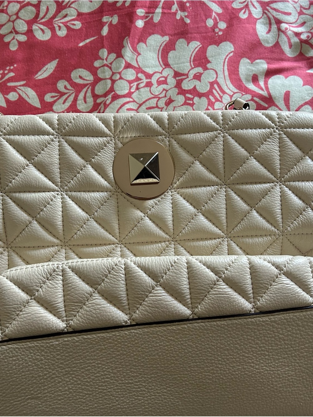 kate spade Quilted Cream Leather Shoulder Bag
